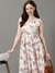 SHOWOFF Women's V-Neck Printed Maxi White Dress