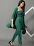 SHOWOFF Women's Shoulder Straps Solid Sleeveless Green Co-Ords Set