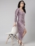 SHOWOFF Women's Lavender Striped Wrap Dress