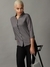 SHOWOFF Women Grey Printed Spread Collar Three-Quarter Sleeves Casual Shirt