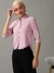 SHOWOFF Women Pink Striped Collar Three-Quarter Sleeves Casual Shirt