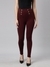 SHOWOFF Women's Solid Maroon Skinny Fit Jeggings