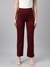 SHOWOFF Women's Self Design Maroon Regular Trousers