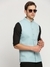 Men's Blue Mandarin Collar Solid Nehru Jacket