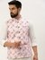 SHOWOFF Men's Printed Mandarin Collar Pink Nehru Jacket