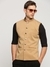 Men's Brown Mandarin Collar Solid Nehru Jacket