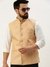 SHOWOFF Men's Solid Mandarin Collar Peach Nehru Jacket