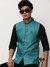 SHOWOFF Men's Solid Blue Nehru Jackets