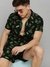 SHOWOFF Men Black Printed Shirt Collar Short Sleeves Co-Ords Set