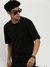 SHOWOFF Men's Short Sleeves Solid Black Round Neck Co-Ords Set