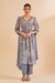 Blue Printed Straight Kurta Set