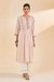 Beige Embroidered Straight Kurta