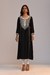 Black Solid Embroidered A Line Kurta