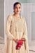 Cream Yoke Zari Embroidered Flared Dress