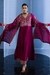 Magenta Yoke Zari Embroidered Flared Dress