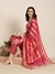 SHOWOFF Women's Straight Pink Floral Kurta and Trousers Set Comes With Dupatta