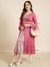 SHOWOFF Women's Pink Ethnic Motifs Empire Dress