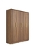 NEUDOT Loyal 4 Door, Leon Teak Finish Engineer Wood Multipurpose Wardrobe/Almirah/Organiser/Cupboard with 2 Hanger Stand, for Cloths and Other Storage -11 Shelves