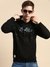 SHOWOFF Men's Hooded Printed Black Pullover Sweatshirt