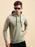 SHOWOFF Men's Hooded Printed Olive Pullover Sweatshirt