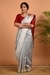 Silver and red Saree