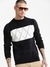 SHOWOFF Men's Round Neck Self Design Black Pullover