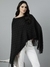 SHOWOFF Women's Cable Knit Longline Charcoal Poncho