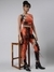 SHOWOFF Women's Orange Dyed Top & Trousers Set