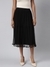 SHOWOFF Women's Tiered Midi Black Solid Skirt