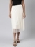 SHOWOFF Women's Tiered Midi Cream Solid Skirt