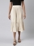 SHOWOFF Women's Tiered Midi Beige Solid Tiered Skirt