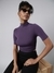 SHOWOFF Women's Purple Solid Fitted Top
