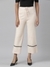 SHOWOFF Women's Flat-Front Beige Straight Fit Parallel Trouser