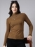 SHOWOFF Women's Solid Olive Top Comes With Chain
