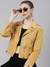 Women's Mustard Solid Tailored Jacket