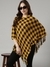 SHOWOFF Women's Checked Yellow Longline Poncho