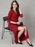 SHOWOFF Women's Red Solid Wrap Dress
