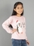 Ninos Dreams Penquin Print Full Sleeves for Girls Sweatshirt-Pink