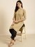 SHOWOFF Women's Straight Beige Solid Kurta