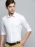 SHOWOFF Men's Spread Collar Self Design White Smart Shirt