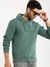 Men's Green Shirt Collar Solid Sweatshirt