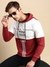 SHOWOFF Men's Hooded Colourblocked Maroon Pullover Sweatshirt