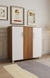 NEUDOT Ronald Caddy 3 Door Cabinet - Leon Teak Multipurpose Cabinet for Storage for Home Office