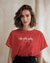 Women's Regular Fit - Casual T-Shirt - अंतः अस्ति प्रारंभः (Red)