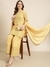 SHOWOFF Women's Straight Yellow Floral Kurti and Palazzos Set Comes With Dupatta
