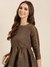 Women's Brown Floral A-Line Kurti