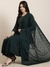 SHOWOFF Women's Anarkali Green Woven Design Kurta and Palazzos Set Comes With Dupatta