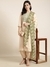 SHOWOFF Women's Straight Beige Solid Kurta and Patiala Set Comes With Dupatta