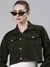 Women's Olive Solid Denim Jacket