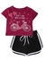 Ninos Dreams Girls Tshirt with Black and Maroon Cycle Print